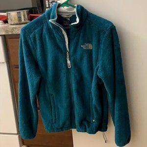 North Face Teal Fleece Zip-Up